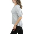 thumbnail image 1 of ToBeInStyle Women's Roll-Up Sleeve Pocket Top, 1 of 2