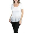 thumbnail image 1 of ToBeInStyle Women's Ruffled Chiffon Bottom Knit Top, 1 of 4