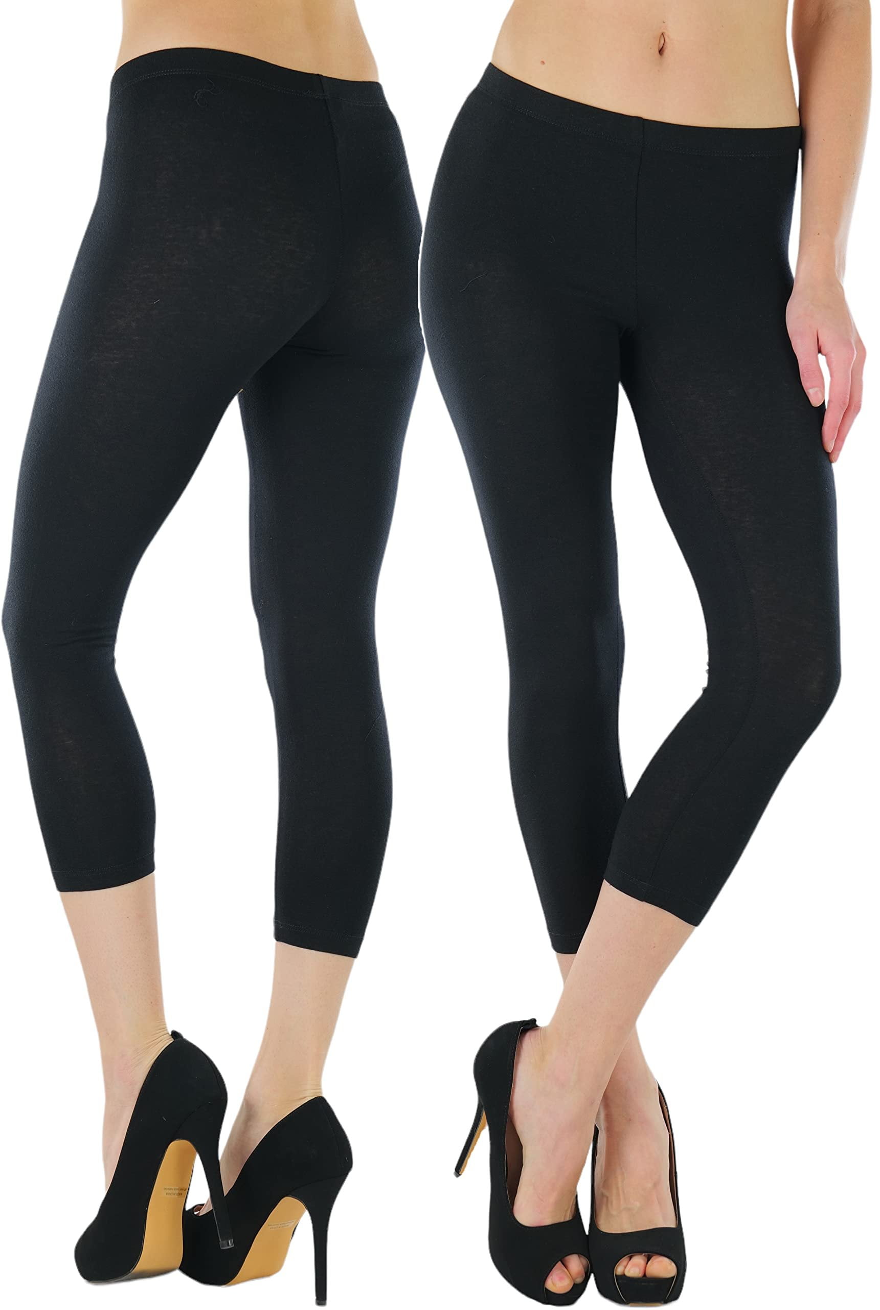 ToBeInStyle Women's Cotton-Spandex Capri Leggings - Charcoal