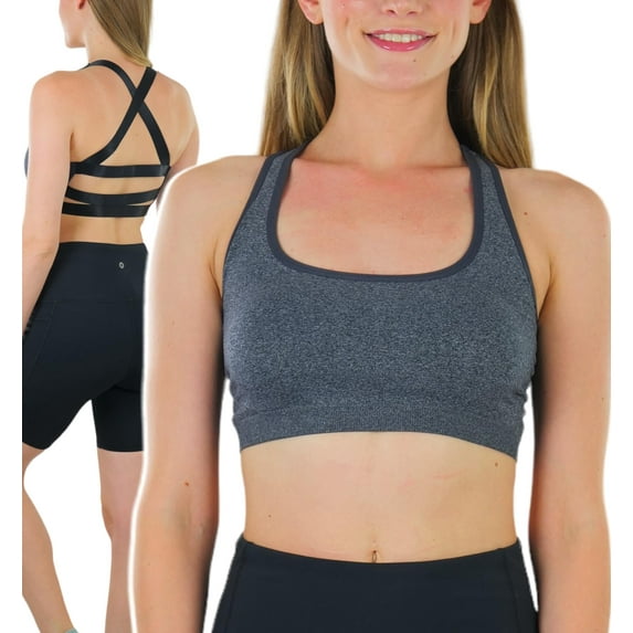 ToBeInStyle Women's Seamless Mesh Racerback Sports Bras