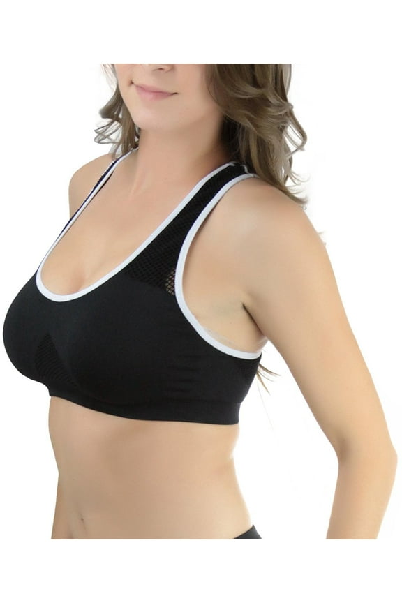 Women's Seamless Mesh Racerback Sports Bras