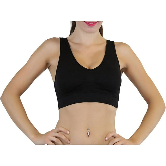 ToBeInStyle Women's Seamless Scoop Back Plus Size Sports Bra