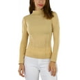 thumbnail image 1 of ToBeInStyle Women's Seamless Textured Long Sleeve Turtleneck Blouse, 1 of 6