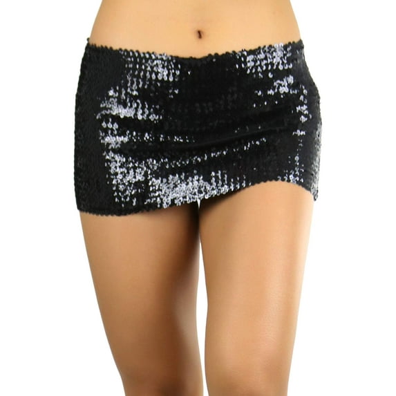 ToBeInStyle Women's Sequined Mini Skirt - Black
