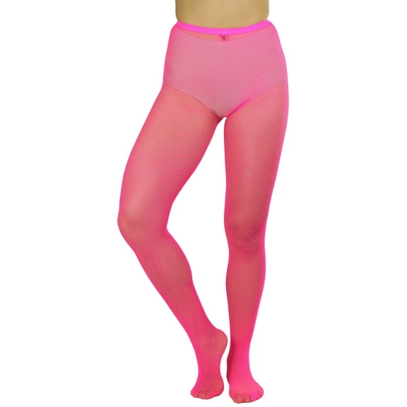 ToBeInStyle Women's Sexy Fishnet Pantyhose Sheers Hosiery - Hot Pink - One Size
