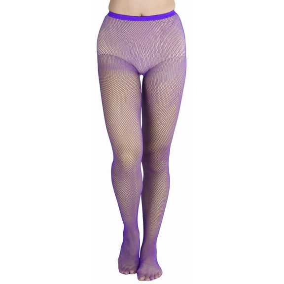 ToBeInStyle Women's Sexy Fishnet Pantyhose Sheers Hosiery - Purple - One Size