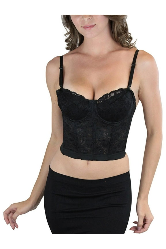 Women's Shaping Floral Lace Boned Bustier