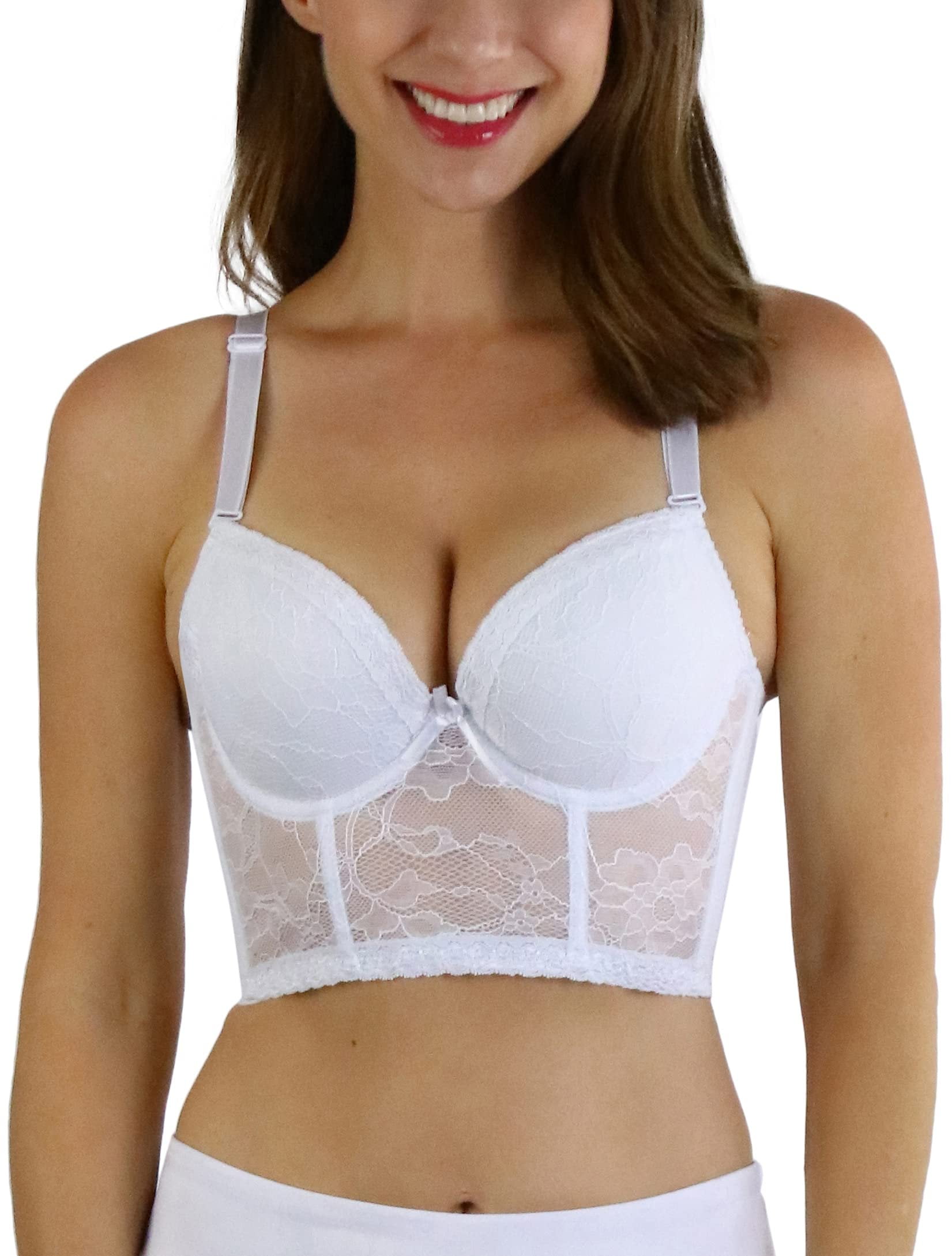 ToBeInStyle Women's Shaping Floral Lace Boned Bustier