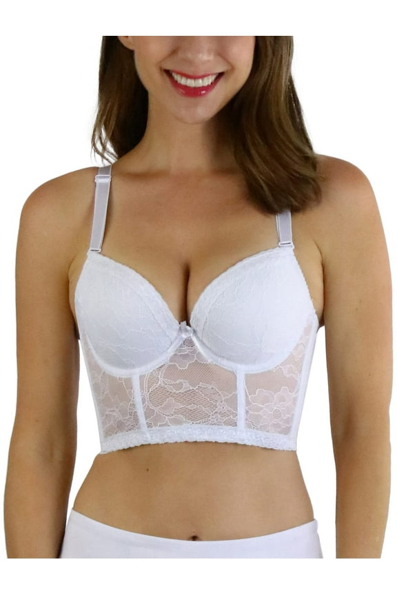 Women's Shaping Floral Lace Boned Bustier