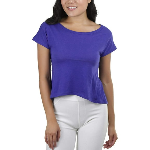 ToBeInStyle Women's Sheer Asymmetric Scoopneck T-Shirt