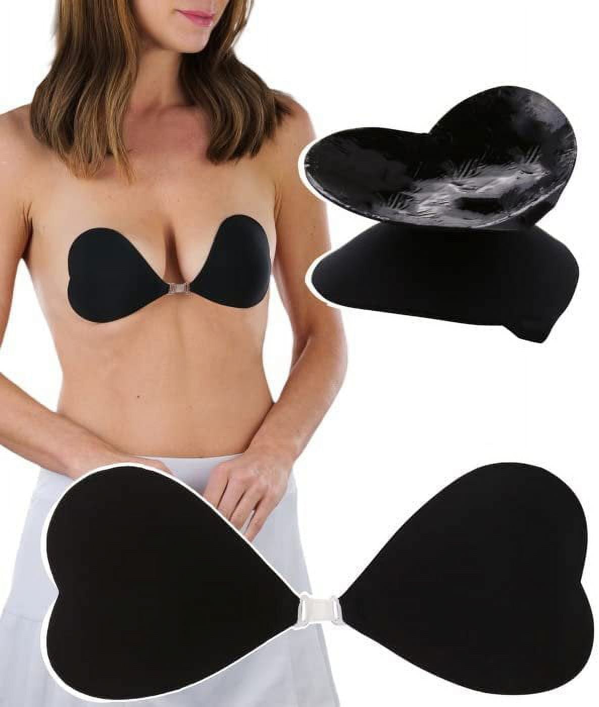 ToBeInStyle Women's Single Pair Self Adhesive Heart Shaped Cleavage  Enhancing Lift Bra 