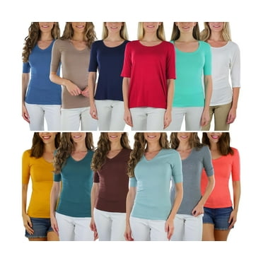 ToBeInStyle Women's Single Randomly Selected Mid Sleeve T-Shirt - Small