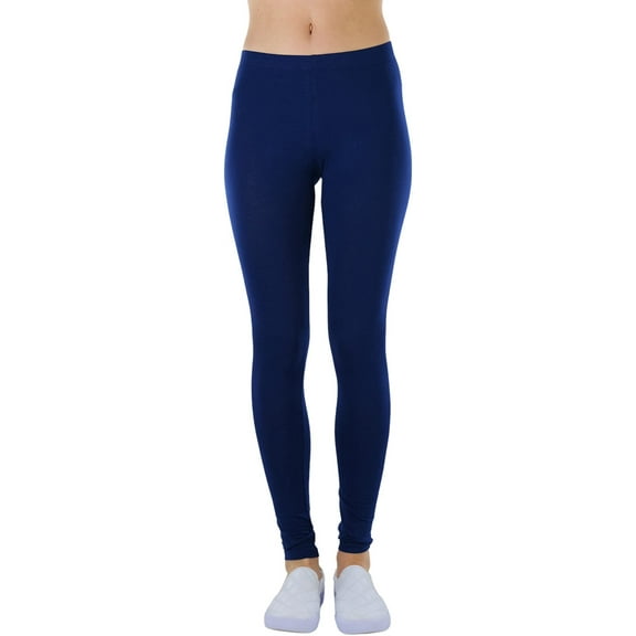 ToBeInStyle Women's Skinny Fit Cotton Full Length Leggings Tights - Regular and Plus Sizes
