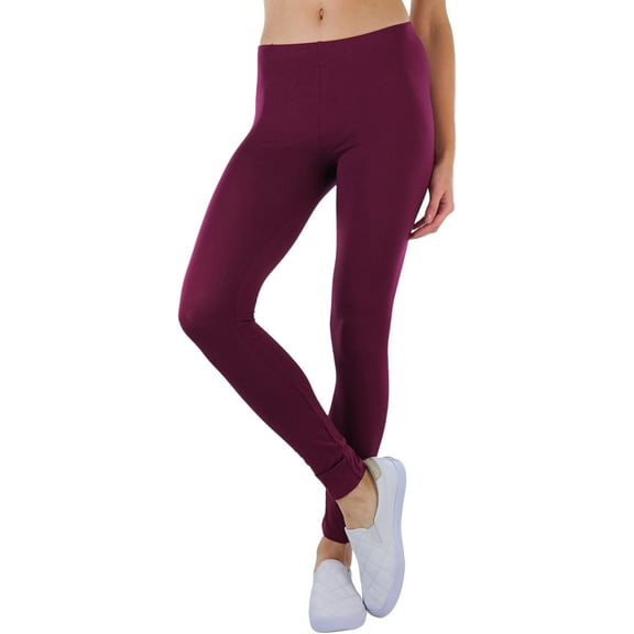 ToBeInStyle Women's Skinny Fit Cotton Full Length Leggings Tights - Regular and Plus Sizes