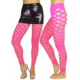 thumbnail image 1 of ToBeInStyle Women's Slashed Fishnet Footless Tights - Hot Neon Pink - One Size, 1 of 4