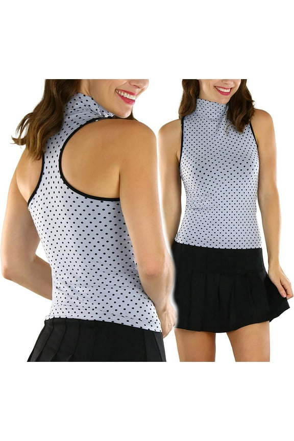 Women's Sleeveless Mock-Neck Turtleneck Stretch Top