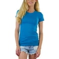 thumbnail image 1 of ToBeInStyle Women's Slim Fit Crew Neck Short Sleeve Longline Tee, 1 of 6
