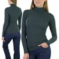 thumbnail image 1 of ToBeInStyle Women's Soft Cotton Long Sleeve Turtleneck Sweatshirt - Charcoal - Large, 1 of 7