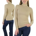 thumbnail image 1 of ToBeInStyle Women's Soft Cotton Long Sleeve Turtleneck Sweatshirt - Desert - Large, 1 of 7