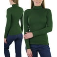 thumbnail image 1 of ToBeInStyle Women's Soft Cotton Long Sleeve Turtleneck Sweatshirt - Malachite - Medium, 1 of 7