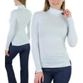 thumbnail image 1 of ToBeInStyle Women's Soft Cotton Long Sleeve Turtleneck Sweatshirt - White - 3X, 1 of 7