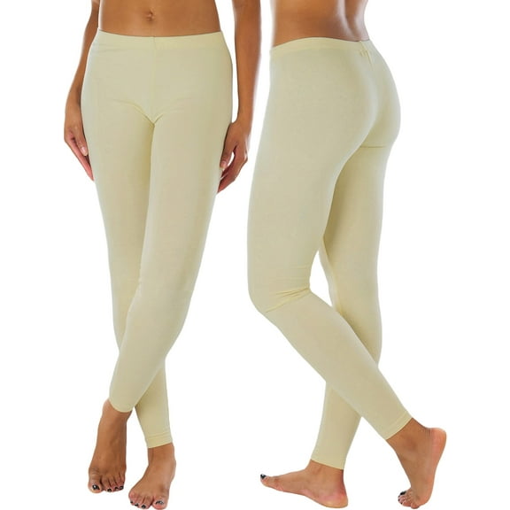 ToBeInStyle Women's Soft Knit Yoga Cotton Skinny Fit Full Length Leggings