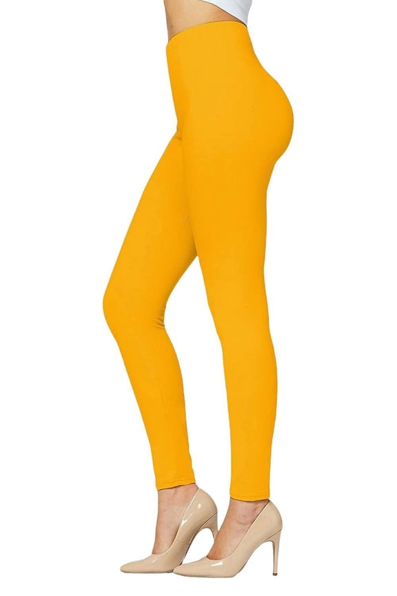 Women's Soft Knit Yoga Cotton Skinny Fit Full Length Leggings