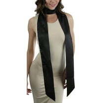 ToBeInStyle Women's Solid Print Satin Skinny Scarf