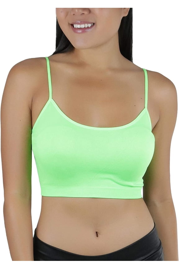 Women's Spaghetti Cami Top Basic Bralette w/o Padding or Underwire