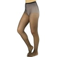 thumbnail image 1 of ToBeInStyle Women's Spandex Shimmer Glitter Fine Fishnet Pantyhose Tights - Black w/ Silver Glitter - One Size, 1 of 6