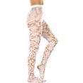 thumbnail image 1 of ToBeInStyle Women's Spandex Sheer Pantyhose w/ Woven Floral Design - White, 1 of 5