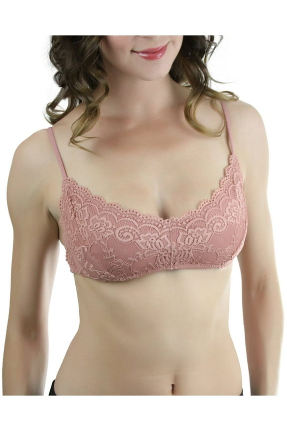 Women's Strappy Back Scallop Design Lace Bandeau