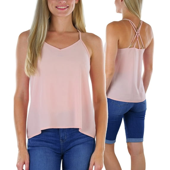 ToBeInStyle Women's Strappy Back V-Neck Camisole Top