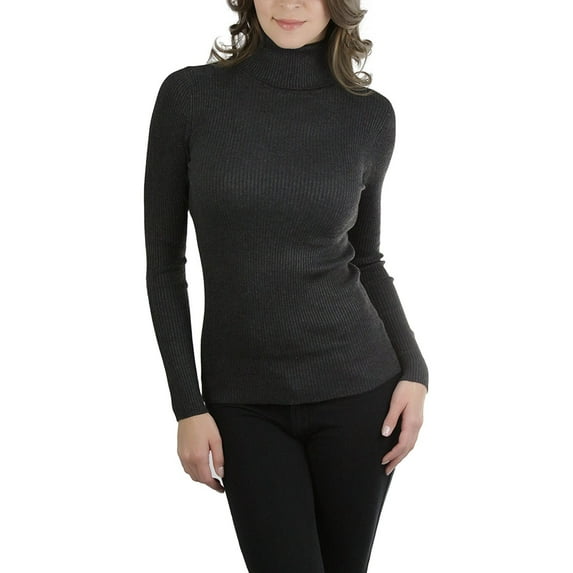 ToBeInStyle Women's Stretchy Line Design Turtleneck Sweater