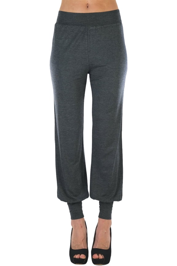 Women's Stretchy Seamless Harem Pants with Cuffed Ankles