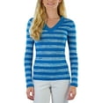 thumbnail image 1 of ToBeInStyle Women's Striped Classic Long Sleeve V-Neck Pullover Sweater - Jade - Small, 1 of 6