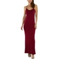 thumbnail image 1 of ToBeInStyle Women's Thin Strap Racerback V-Neck Maxi Dress, 1 of 5