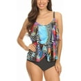 thumbnail image 1 of ToBeInStyle Women's Two Tier Ruffle Tankini, 1 of 3