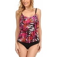 thumbnail image 1 of ToBeInStyle Women's Two Tier Ruffle Tankini, 1 of 3