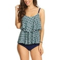 thumbnail image 1 of ToBeInStyle Women's Two Tier Ruffle Tankini, 1 of 3
