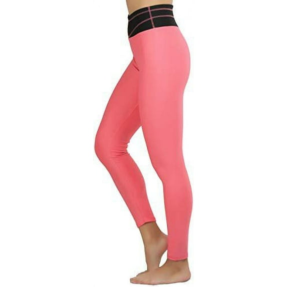 ToBeInStyle Women's Two Toned Active Yoga Pants - Orange - One Size