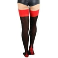 thumbnail image 1 of ToBeInStyle Women's Two Toned Cuban Heel Stocking - Black/Red - One Size, 1 of 6