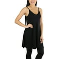 thumbnail image 1 of ToBeInStyle Women's V Neck Adjustable Cami Rayon Tunic - Black - M, 1 of 4