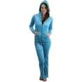 thumbnail image 1 of ToBeInStyle Women's Velour Tracksuit Zip-Up Hooded Jacket and Matching Pants, 1 of 3
