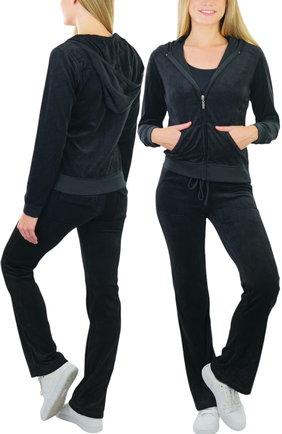 Athletic Works Women's Active Velour Zip-Up Track Jacket and Athletic Works Women's Active Velour Zip-Up Track Jacket and