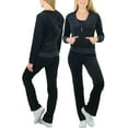 ToBeInStyle Women's Velour Tracksuit ZipUp Hooded Jacket and Matching