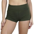 thumbnail image 1 of ToBeInStyle Women's Wide Waistband Rollover Yoga Shorts - True Olive - S, 1 of 5