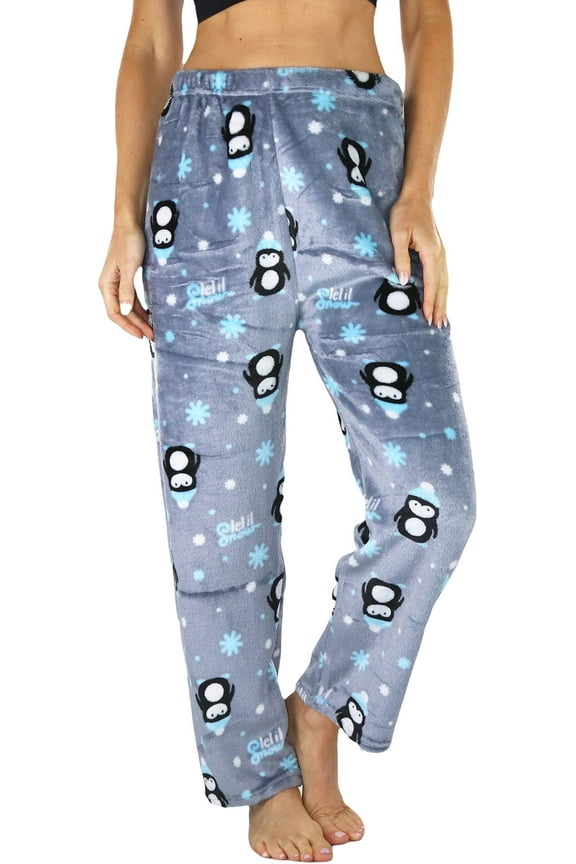 Women's Winter Print Ankle Length Pajama Bottoms - Winter Penguins