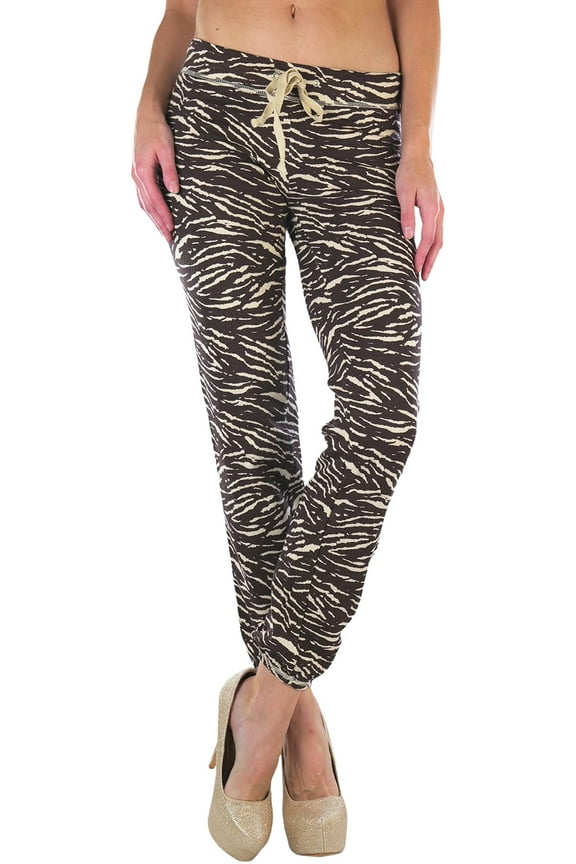 Women's Zebra Printed Fleece Pants