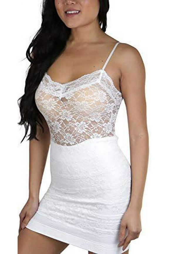 Womens Basic Layering Cotton Cami & Sheer Lace Camisoles